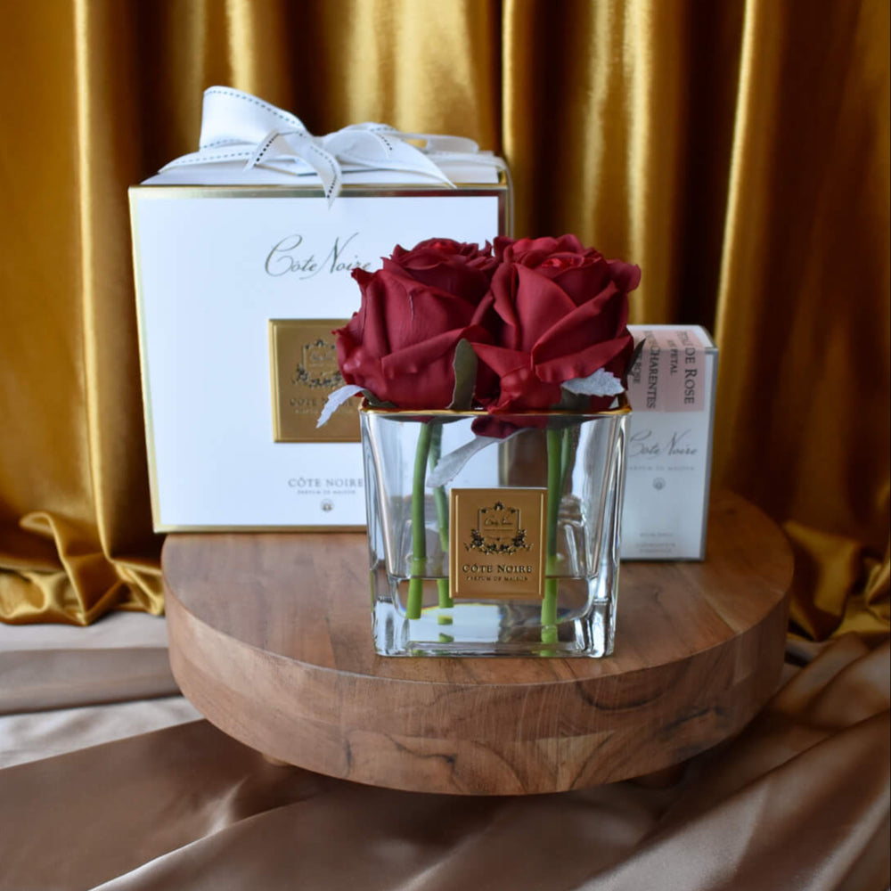 Couture Four Rose Buds (Carmine Red)