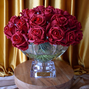 Luxury Centrepiece 37 Rose Bud Bouquet (Carmine Red)