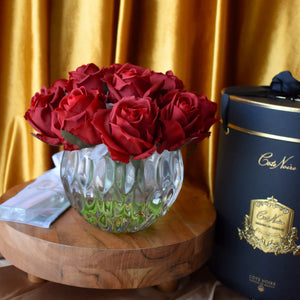Luxury Round 13 Rose Bud Bouquet (Carmine Red)
