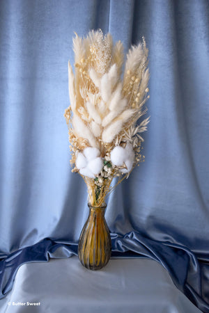 Dried Floral Arrangement - Neutral Tones in Vase